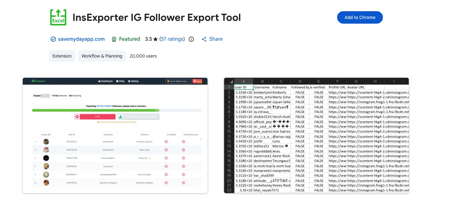 InsExport - Export Instagram Data